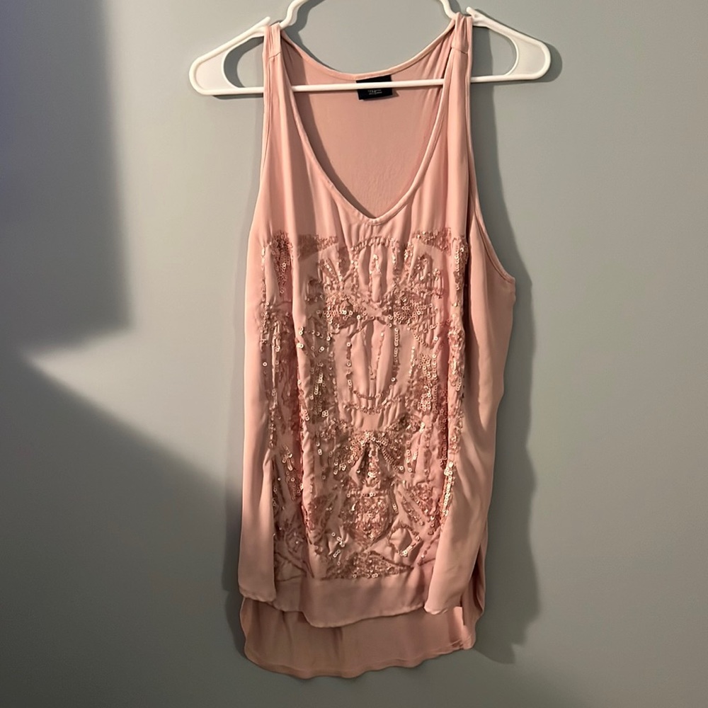 Mossimo Blush Sequined Tank Top